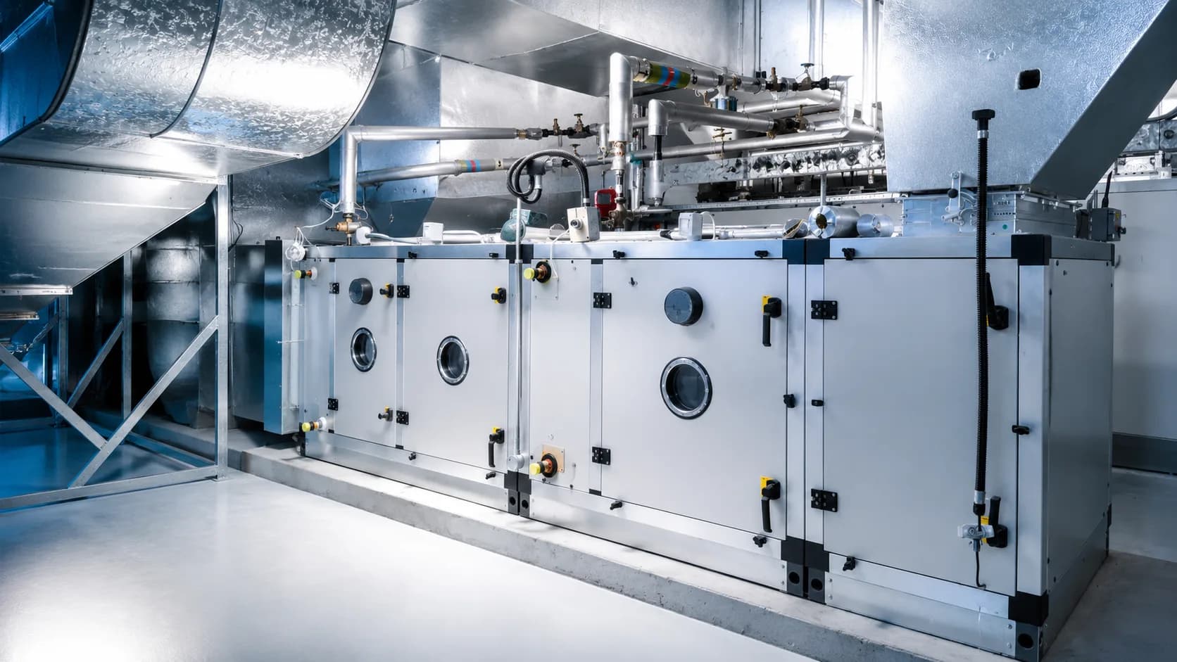 BVS mechanical engineers installing commercial HVAC equipment