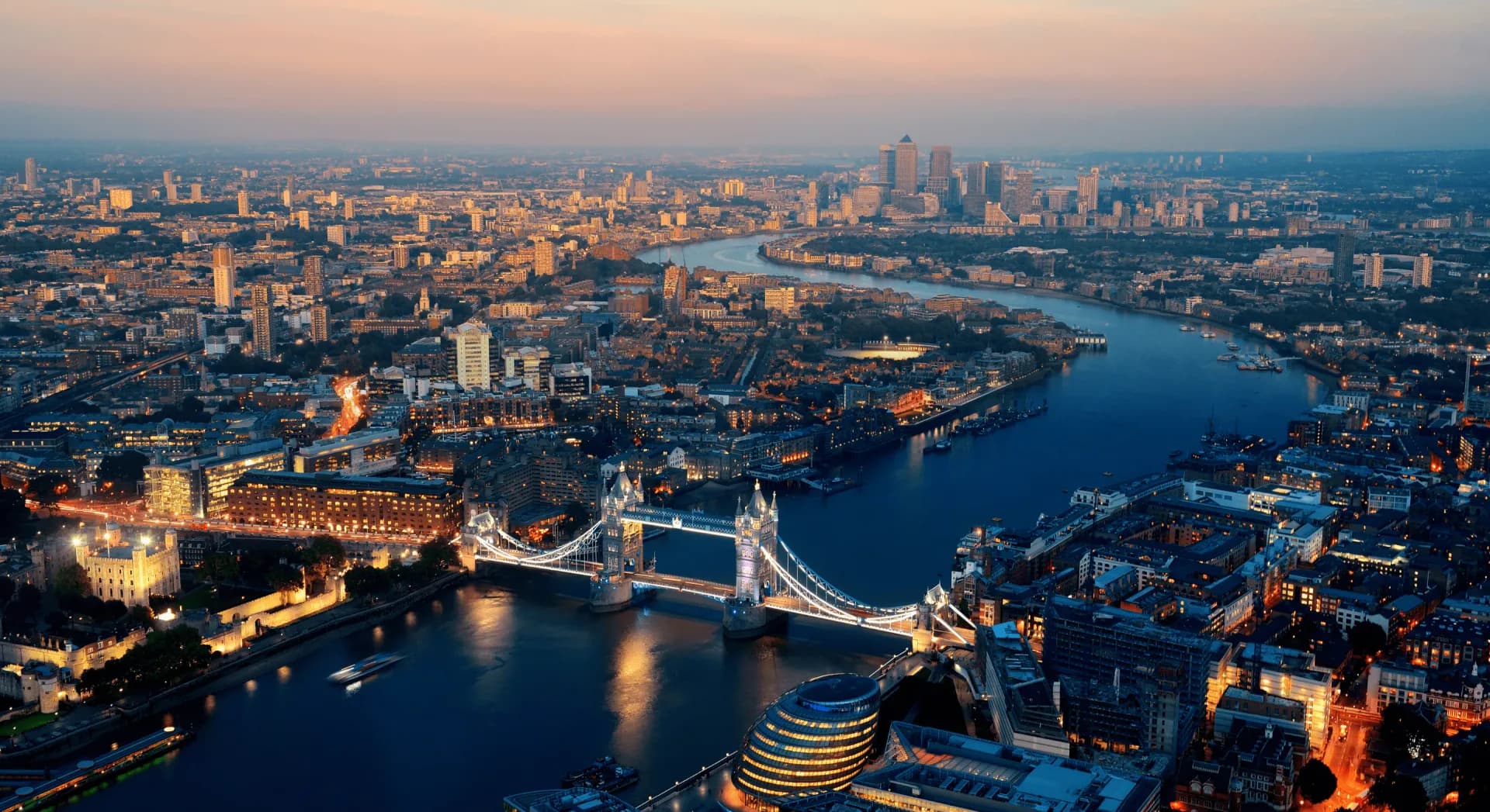 London rooftop skyline with industrial ventilation equipment