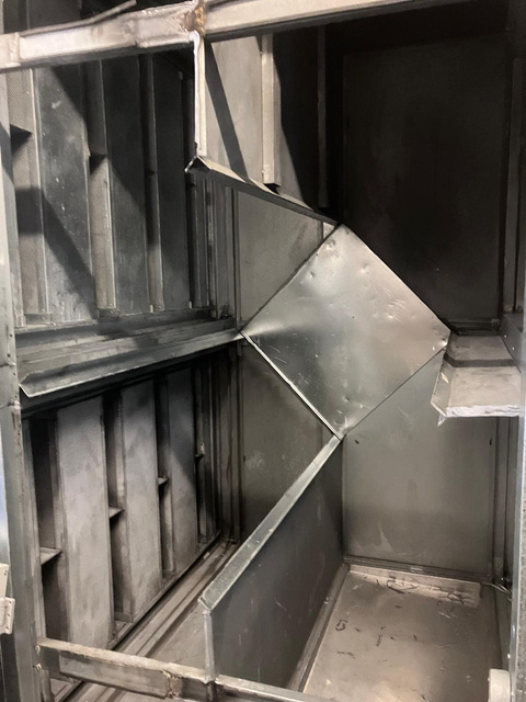 New fan bulkheads and structural metalwork fabricated inside operating theatre AHU, Bath