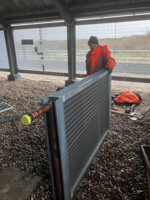 New frost coil delivered and installed on site at Farnborough car dealership AHU
