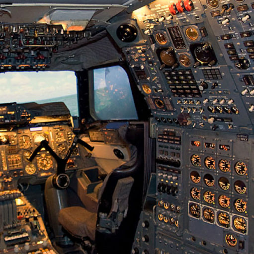 Concorde flight simulator cockpit at Brooklands Museum where BVS installed heat recovery ventilation