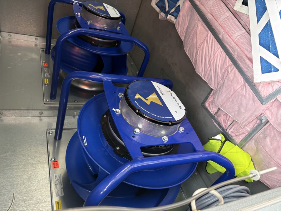 New Ziehl-Abegg EC fans installed in the AHU during the EC fan upgrade at the East London academy