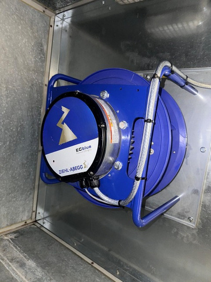 New Ziehl-Abegg EC fan installed in AHU at Gresham Street office during refurbishment