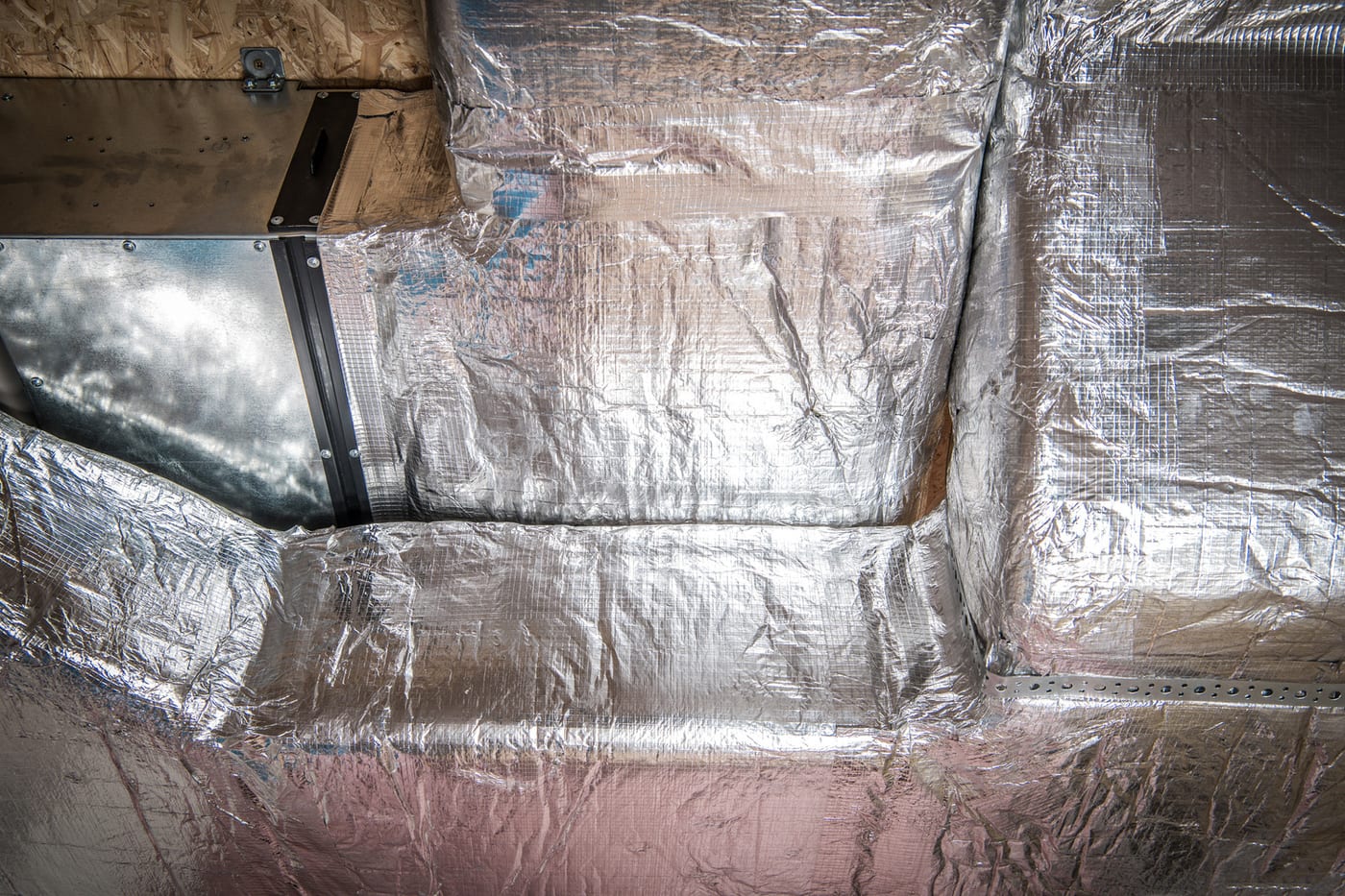 Insulated ductwork installed in pool hall ceiling at Marriott Forest of Arden
