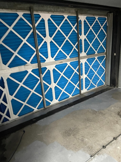 New blue panel filters installed in AHU at Newton Mearns Shopping Centre