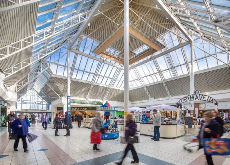Interior of Newton Mearns Shopping Centre, Glasgow where BVS refurbished three rooftop AHUs