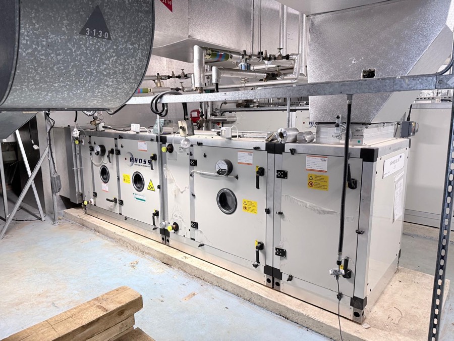 Refurbished AHU at Salisbury Hospital, upgraded with new EC fans and coils