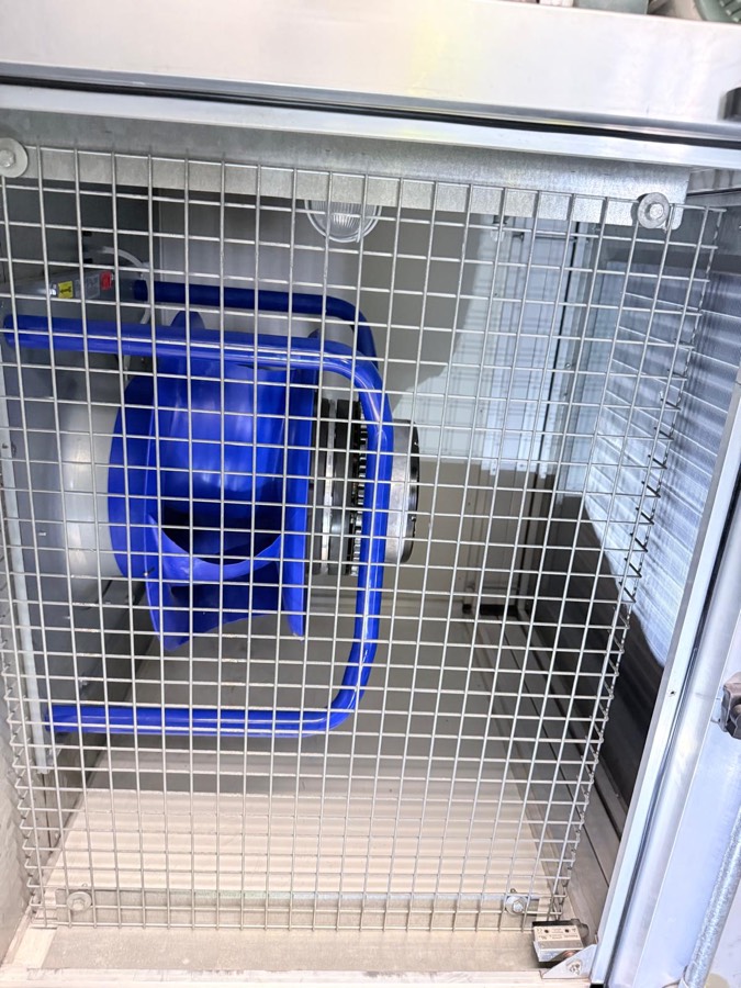 New EC fan fitted in the extract AHU during the refurbishment at Salisbury Hospital