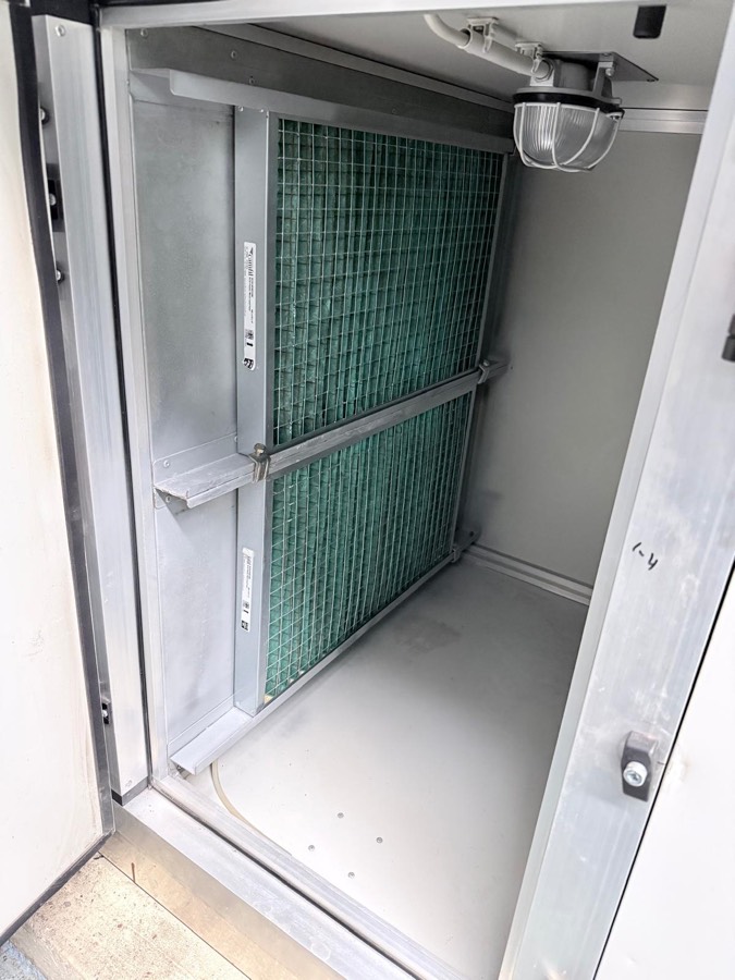 New stainless steel filter sliders fitted in AHU at Salisbury Hospital