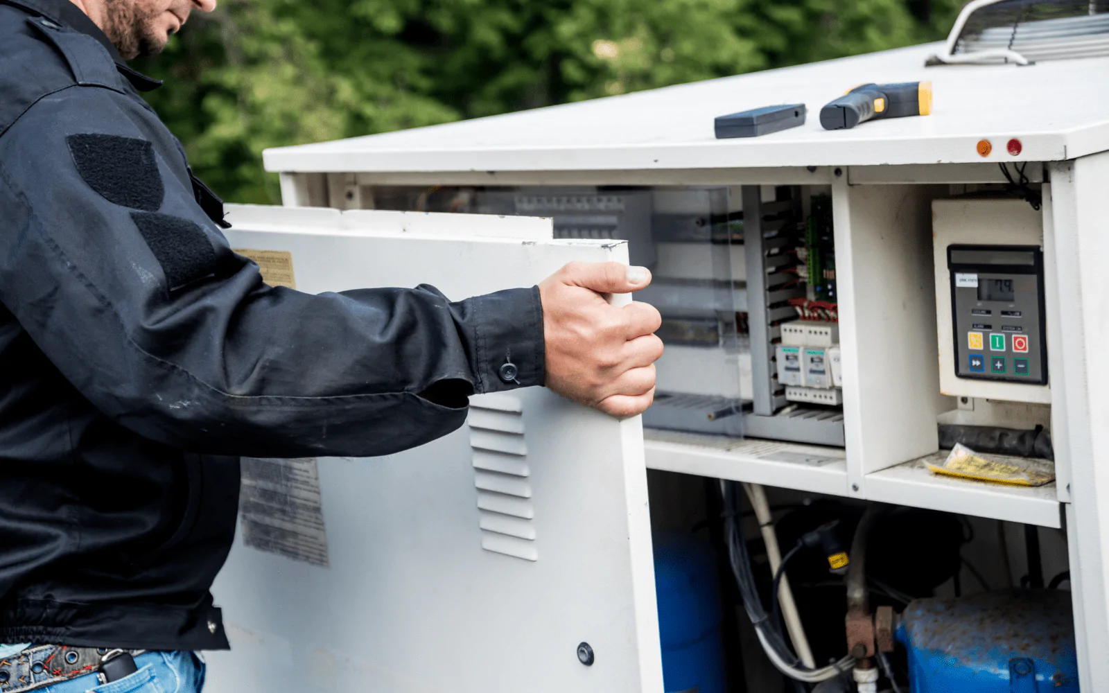 BVS engineer diagnosing a ventilation system fault on-site