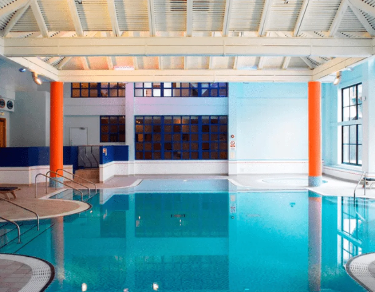Indoor swimming pool at the Forest of Arden Marriott hotel.
